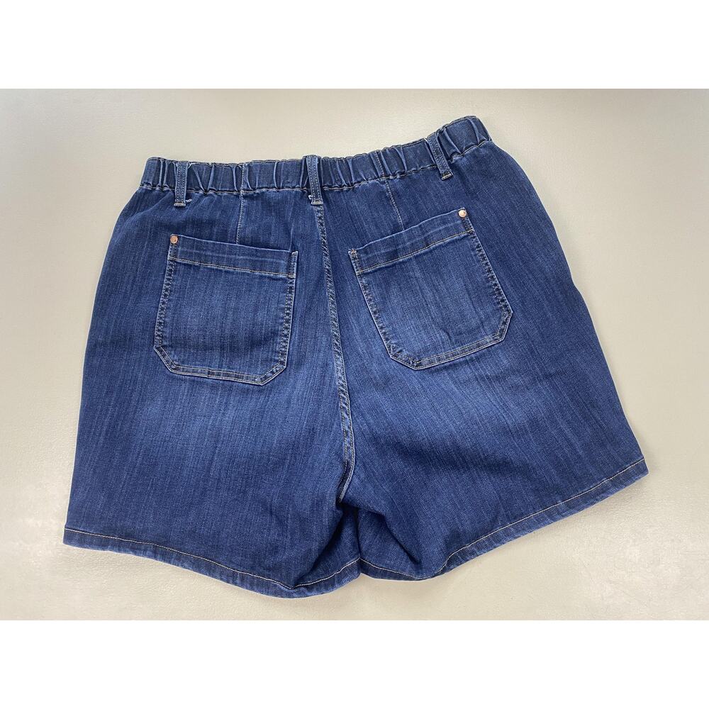 Judy Blue Denim Shorts 2X Mega Stretch Elastic Waist Blue Jean Dark JB150275 7"L - Picture 2 of 12